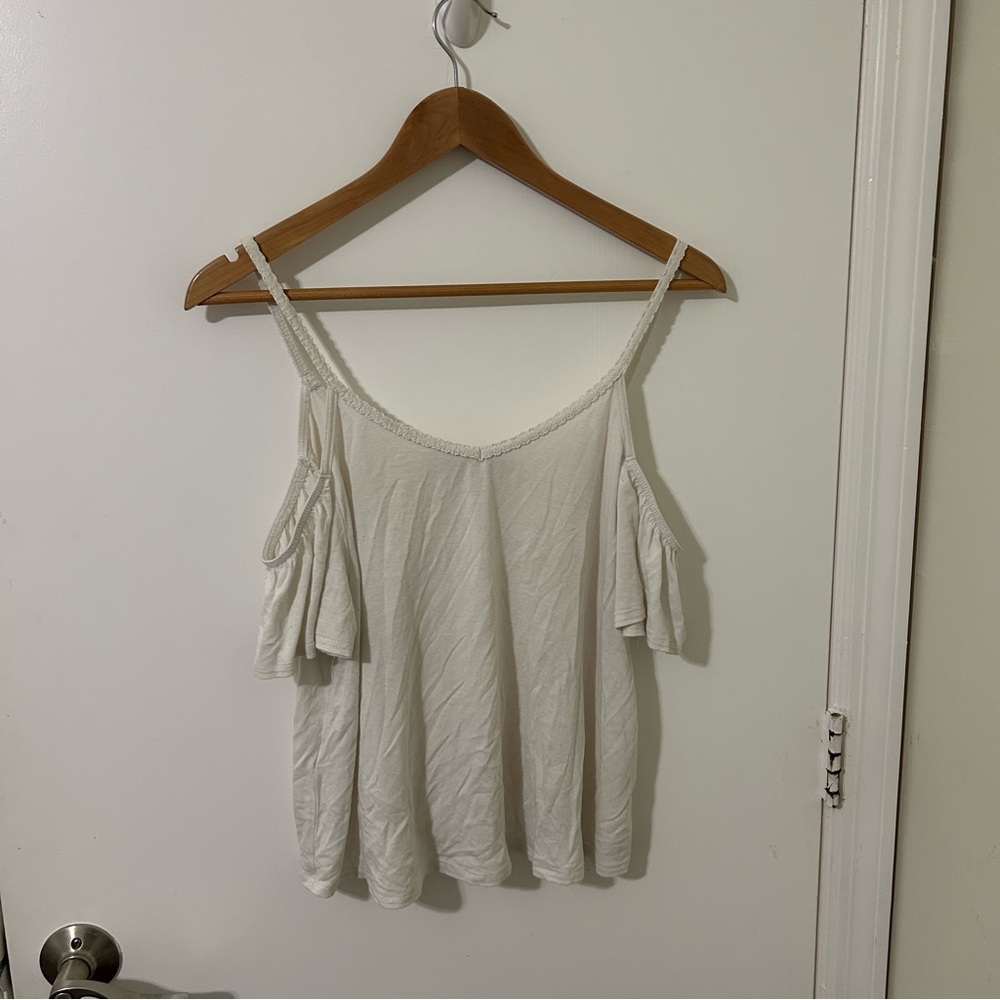 Mango | Women’s White Camisole Top Cut Out Sleeves | Size XS